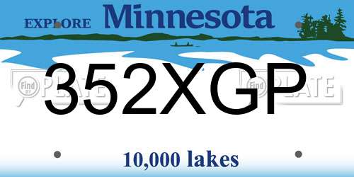 352XGP Minnesota License Plate