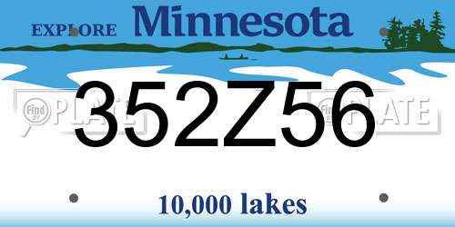 352Z56 Minnesota License Plate