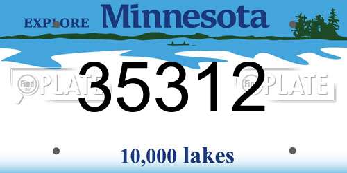 35312 Minnesota License Plate