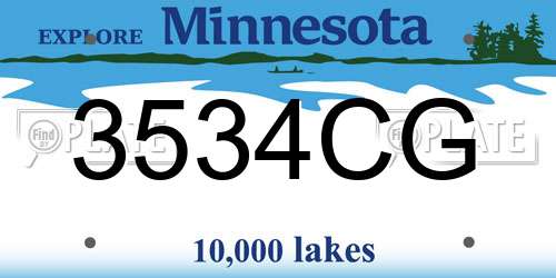 3534CG Minnesota License Plate