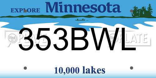 353BWL Minnesota License Plate