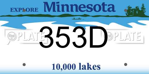 353D Minnesota License Plate