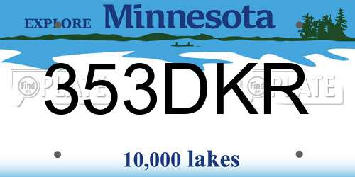 353DKR Minnesota License Plate