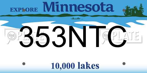 353NTC Minnesota License Plate