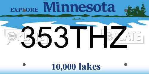 353THZ Minnesota License Plate