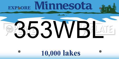 353WBL Minnesota License Plate