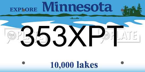 353XPT Minnesota License Plate