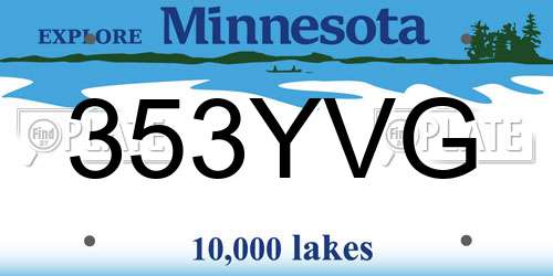 353YVG Minnesota License Plate