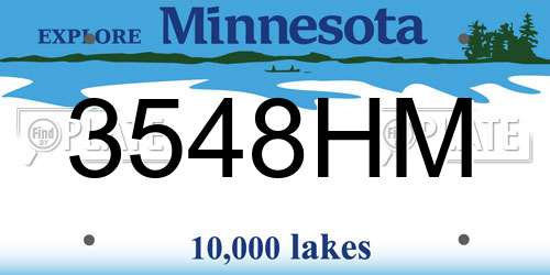 3548HM Minnesota License Plate