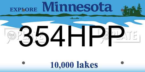 354HPP Minnesota License Plate
