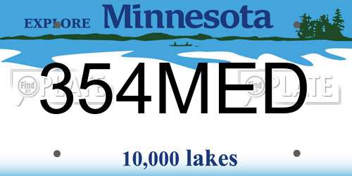 354MED Minnesota License Plate