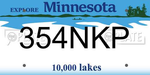 354NKP Minnesota License Plate