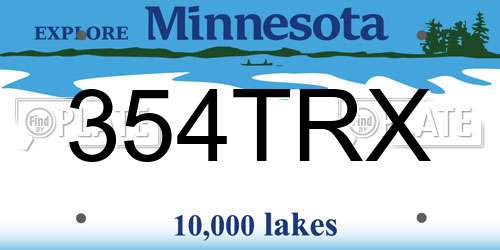 354TRX Minnesota License Plate