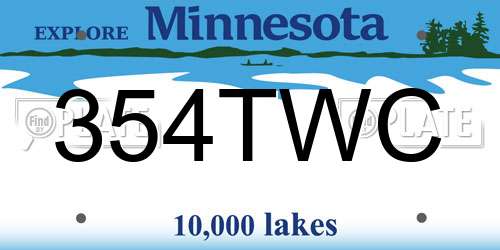 354TWC Minnesota License Plate