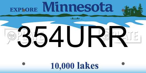 354URR Minnesota License Plate
