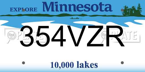 354VZR Minnesota License Plate
