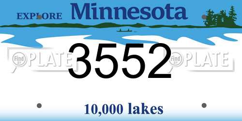 3552 Minnesota License Plate