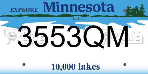 3553QM Minnesota License Plate