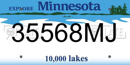 35568MJ Minnesota License Plate