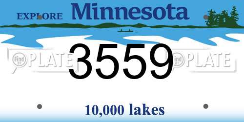 3559 Minnesota License Plate