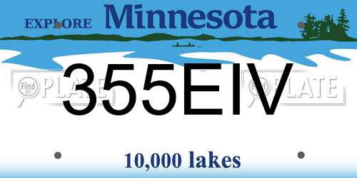 355EIV Minnesota License Plate