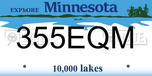 355EQM Minnesota License Plate