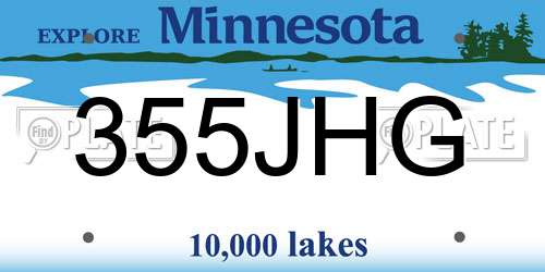 355JHG Minnesota License Plate