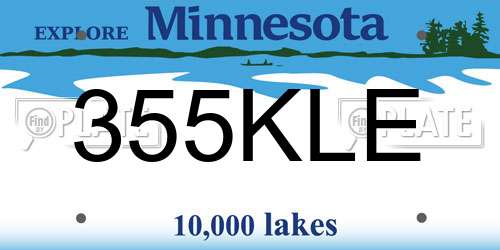 355KLE Minnesota License Plate