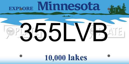 355LVB Minnesota License Plate