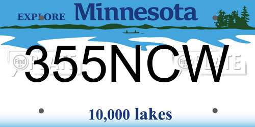 355NCW Minnesota License Plate