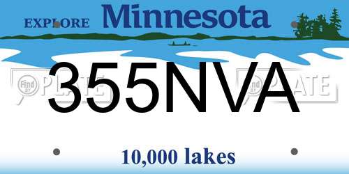 355NVA Minnesota License Plate