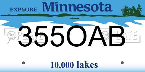 355OAB Minnesota License Plate