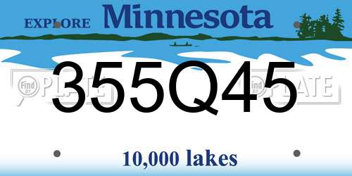 355Q45 Minnesota License Plate