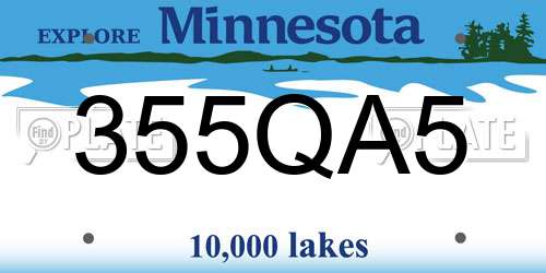 355QA5 Minnesota License Plate