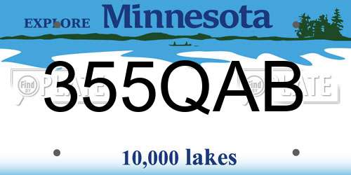 355QAB Minnesota License Plate