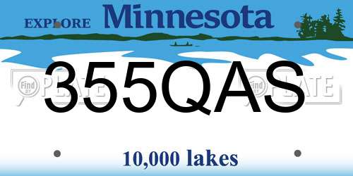 355QAS Minnesota License Plate