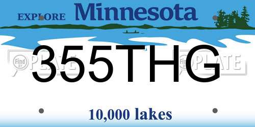 355THG Minnesota License Plate