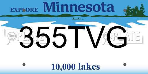 355TVG Minnesota License Plate