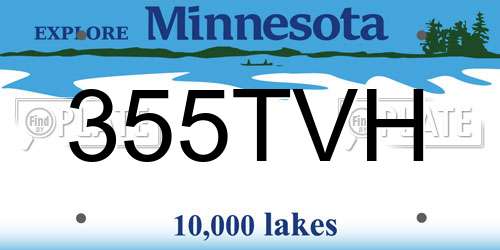 355TVH Minnesota License Plate