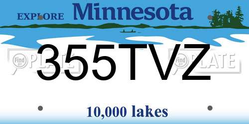 355TVZ Minnesota License Plate