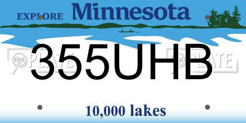 355UHB Minnesota License Plate