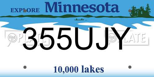 355UJY Minnesota License Plate