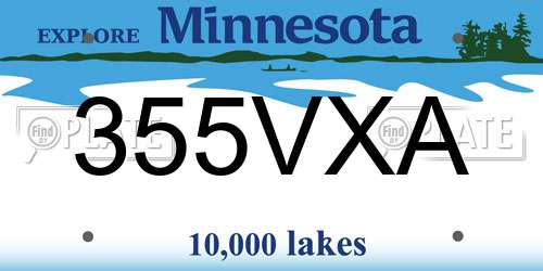 355VXA Minnesota License Plate