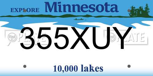 355XUY Minnesota License Plate