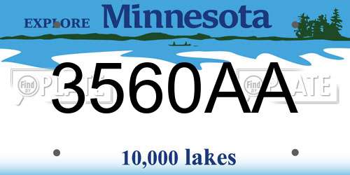 3560AA Minnesota License Plate