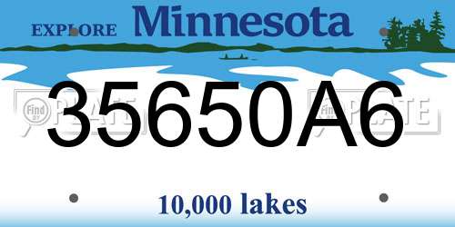 35650A6 Minnesota License Plate