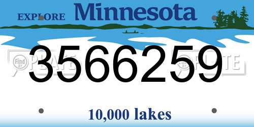 3566259 Minnesota License Plate