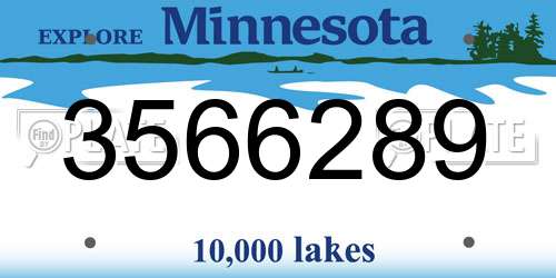 3566289 Minnesota License Plate