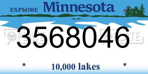 3568046 Minnesota License Plate