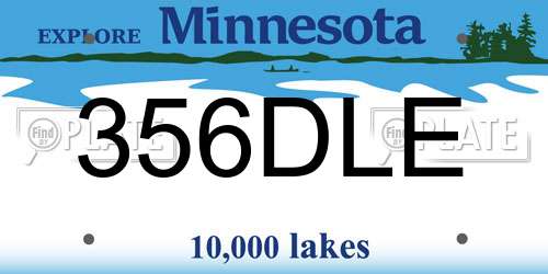 356DLE Minnesota License Plate